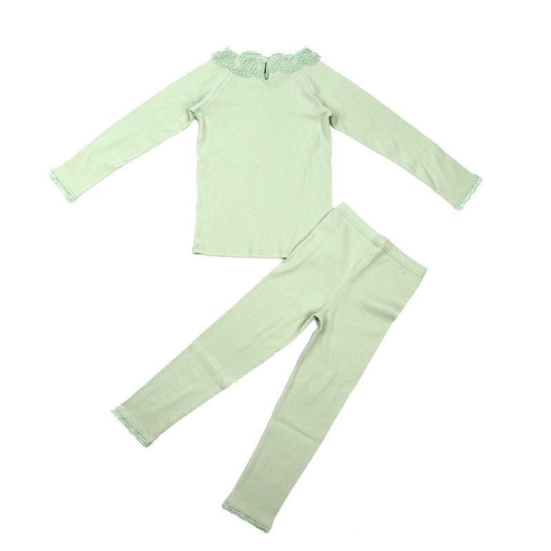 Custom kids organic cotton ribbed pajamas