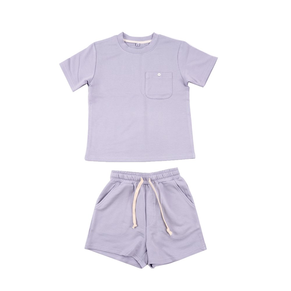 Bamboo cotton terry kids shorts set